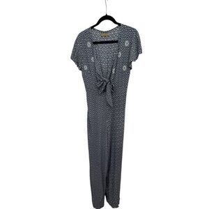 Skemo Blue White Beaded Jumpsuit Large